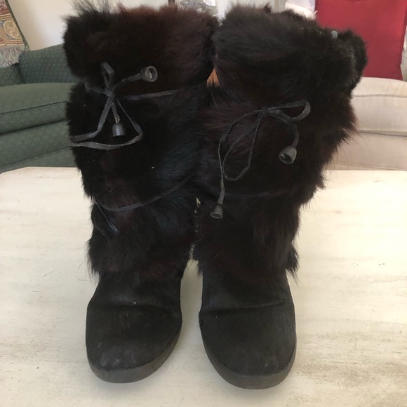 Pajar Black Fur-Lined Winter Boots Womens preowned size 8 - Picture 4 of 13